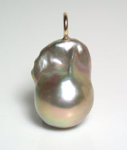 Load image into Gallery viewer, 13x20mm gold-pink fireball pearl &amp; 9 carat gold pendant