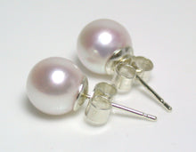 Load image into Gallery viewer, 8-8.5mm white Japanese Akoya pearl &amp; 9 carat gold earrings