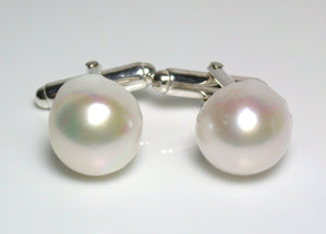 13mm Kasumi-like pearl & sterling silver cufflinks